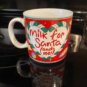 "Milk for Santa (and) me!!" Papel Freelance ceramic Christmas Santa mug